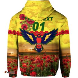 custom personalised macdonnell districts anzac zip up and pullover hoodie poppy vibes
