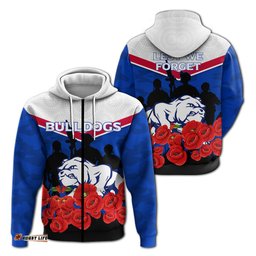 bulldogs anzac day indigenous art hoodie