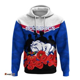 bulldogs anzac day indigenous art hoodie