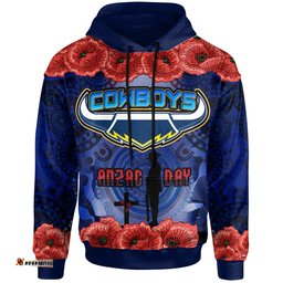 cowboys rugby t shirt aboriginal cowboys anzac day with poppy flower t shirt