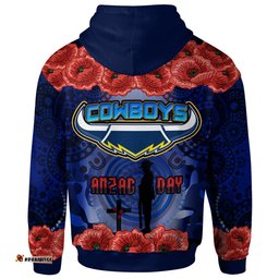 cowboys rugby t shirt aboriginal cowboys anzac day with poppy flower t shirt