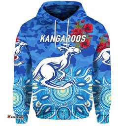 custom personalised north melbourne kangaroos anzac zip up and pullover hoodie indigenous vibes