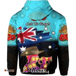 australia aboriginal anzac zip up and pullover hoodie remembrance vibes blue