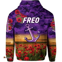 fremantle dockers anzac zip up and pullover hoodie freo poppy vibes