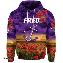 fremantle dockers anzac zip up and pullover hoodie freo poppy vibes