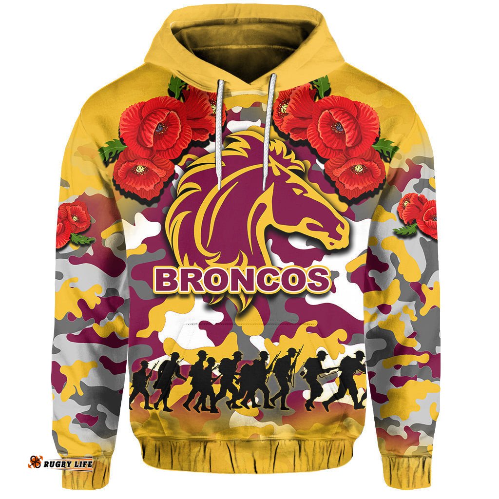 anzac day hoodie broncos army style no2