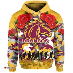 anzac day hoodie broncos army style no2