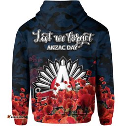 anzac day demons hoodie poppy flowers with army patterns