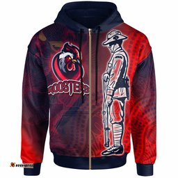 roosters rugby hoodie custom anzac roosters sport with aboriginal patterns hoodie
