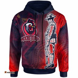 roosters rugby hoodie custom anzac roosters sport with aboriginal patterns hoodie