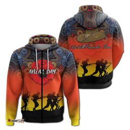 anzac day hoodie aboriginal dot painting art