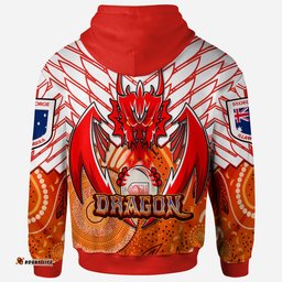 st george aboriginal rugby hoodie custom indigenous super dragons with australia flag rlt13