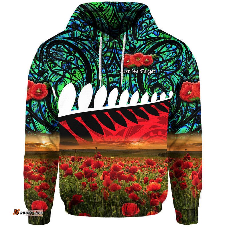 new zealand maori anzac zip up and pullover hoodie poppy vibes turquoise
