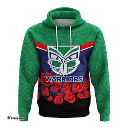 custom personalised new zealand warriors anzac day indigenous art hoodie