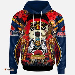 all stars rugby aboriginal anzac custom watercolour hoodie remembrance indigenous dreamtime with poppy flower