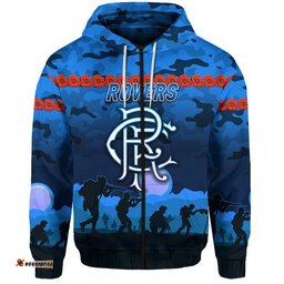 custom personalised rovers football club anzac zip up and pullover hoodie simple style
