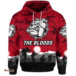 custom personalised west football club alice springs anzac zip up and pullover hoodie the bloods simple style red