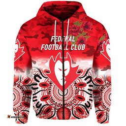 custom personalised federal football club anzac zip up and pullover hoodie indigenous vibes