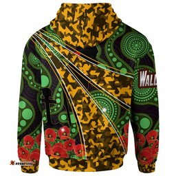 wallabies rugby hoodie custom anzac wallabies kangaroo with aboriginal patterns hoodie rlt13