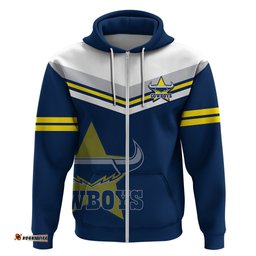 custom text and number cowboys rugby hoodie sporty style navy blue