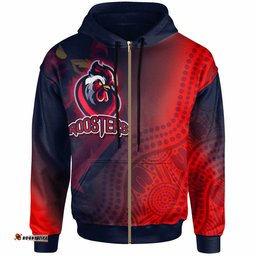 roosters rugby hoodie custom roosters sport with aboriginal patterns hoodie
