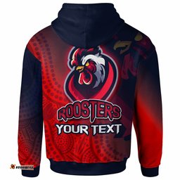roosters rugby hoodie custom roosters sport with aboriginal patterns hoodie