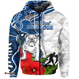 custom personalisedbulldogs anzac day aboriginal mix army patterns hoodie