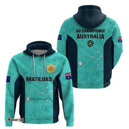 australia soccer hoodie turquoise matildas world cup go champions