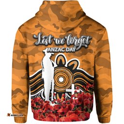 wests tigers hoodie anzac day poppy flowers with army patterns