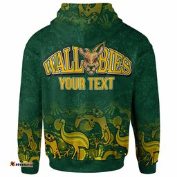 wallabies rugby hoodie custom wallabies aboriginal with animals hoodie