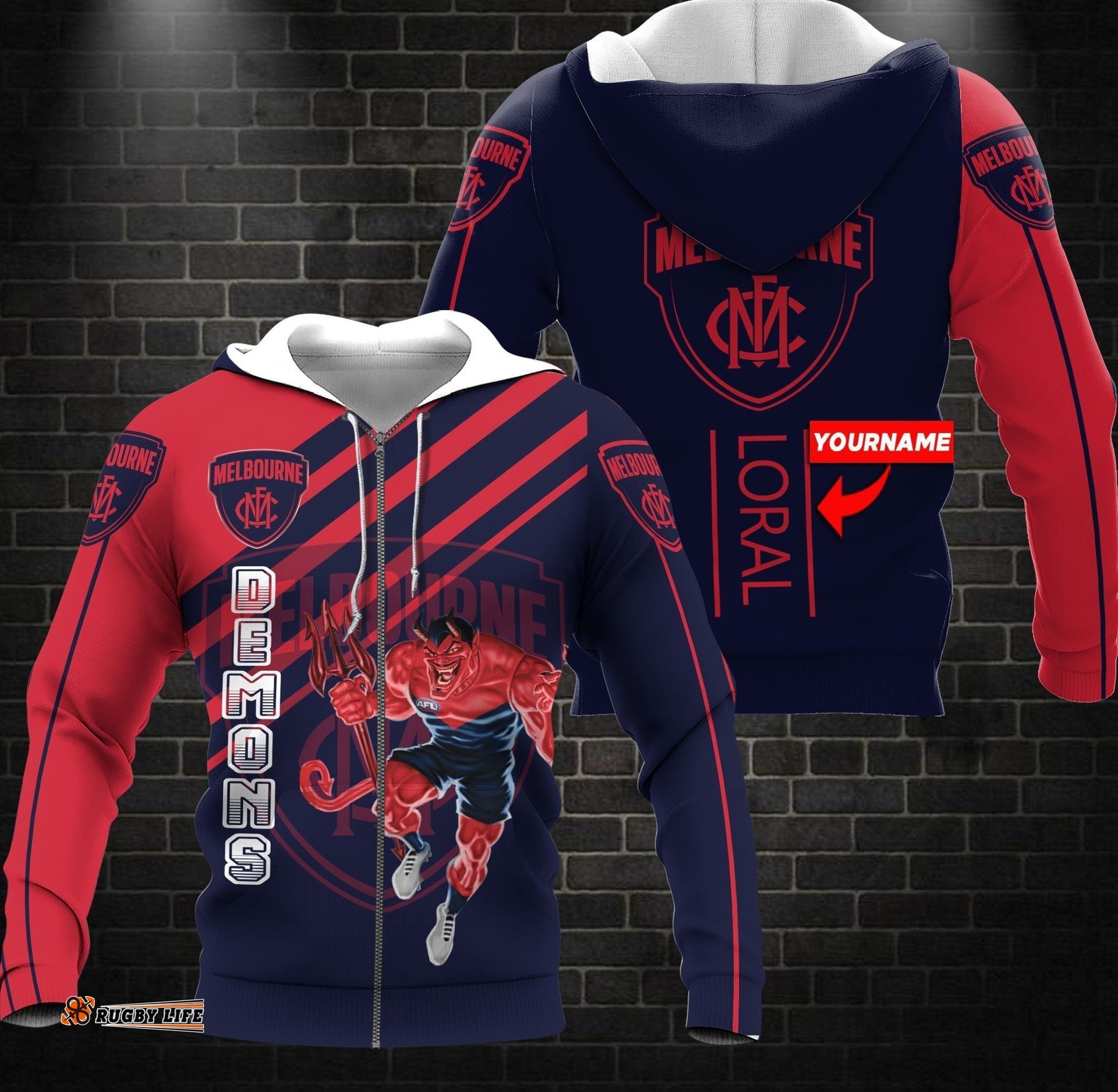 personalized custom 3d melbourne demons afl