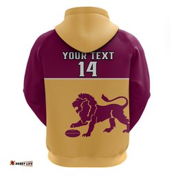 personalised brisbane lions football hoodie sporty gold version