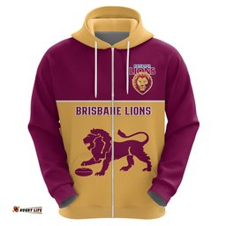personalised brisbane lions football hoodie sporty gold version