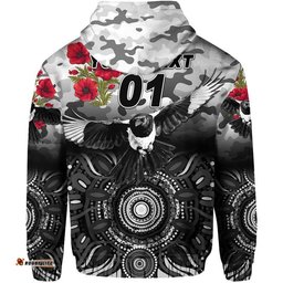 custom personalised yuendumu magpies football club anzac zip up and pullover hoodie indigenous vibes
