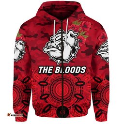west football club alice springs anzac zip up and pullover hoodie the bloods indigenous vibes red