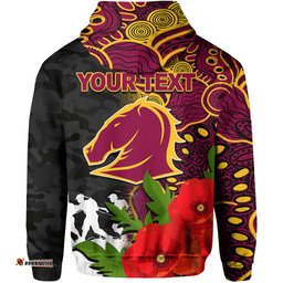 custom personalisedbroncos anzac day aboriginal mix army patterns hoodie