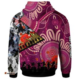 maroons rugby hoodie anzac remembrance maroons aboriginal kangaroo hoodie