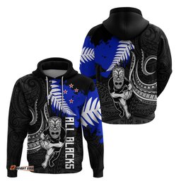 aotearoa rugby hoodie all black maori fern