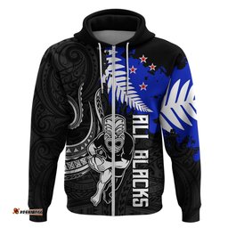 aotearoa rugby hoodie all black maori fern