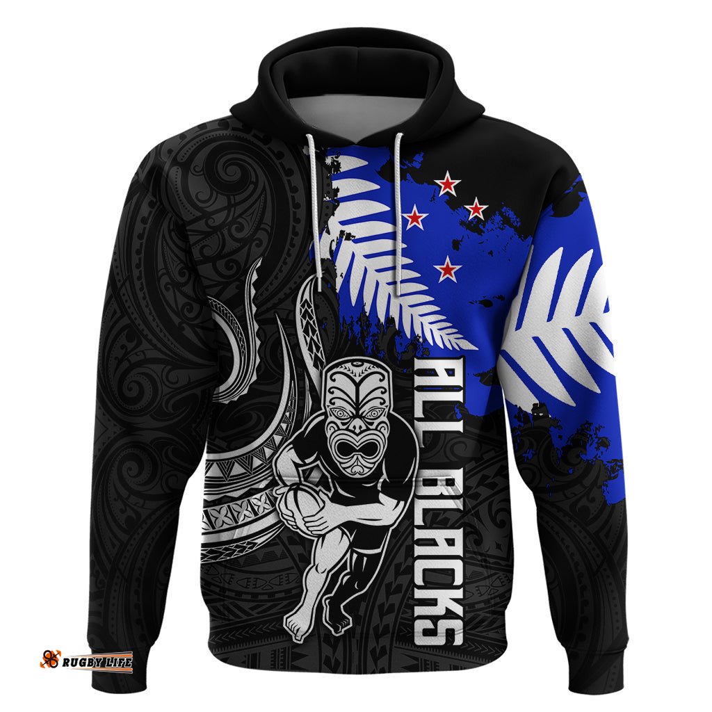 aotearoa rugby hoodie all black maori fern
