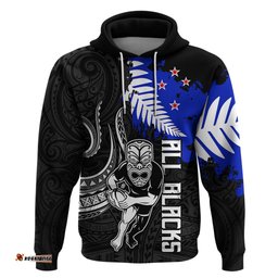 aotearoa rugby hoodie all black maori fern