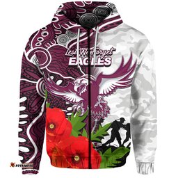 custom personalisedsea eagles anzac day aboriginal mix army patterns hoodie