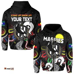 custom personalised magpies naidoc week hoodie collingwood football aboriginal