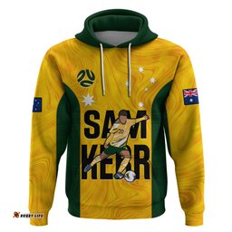 custom australia soccer hoodie sam kerr matildas proud world cup yellow