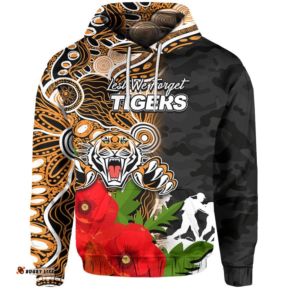 custom personalisedtigers anzac day aboriginal mix army patterns hoodie