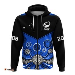 western force super rugby hoodie est 2005 indigenous art