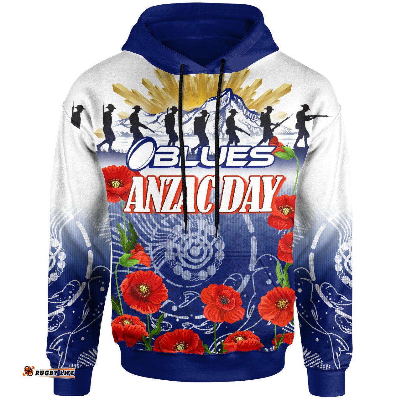 blues rugby hoodie custom anzac blues rugby mountain style hoodie