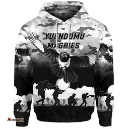 yuendumu magpies football club anzac zip up and pullover hoodie simple style