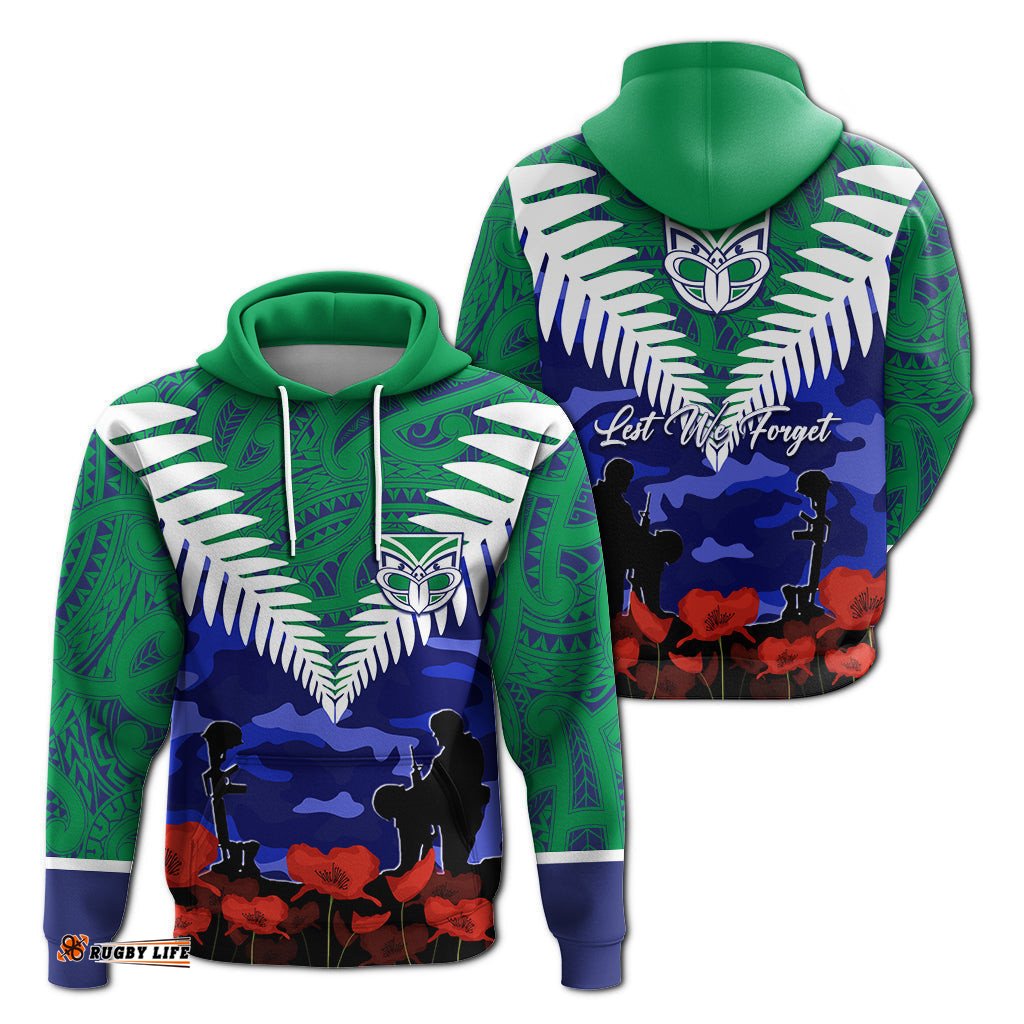 new zealand warriors rugby hoodie anzac day maori mix camouflage
