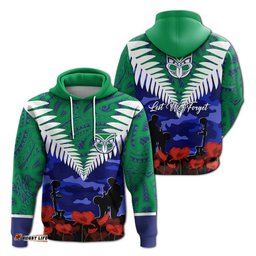new zealand warriors rugby hoodie anzac day maori mix camouflage